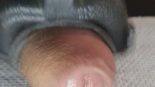 I massage my penis until I cum. Super close up