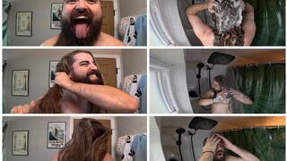 Combo Video Long Hair Big Mouth Morning Shower Routine 4K