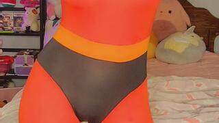 Elastigirl Cosplay solo masturbation