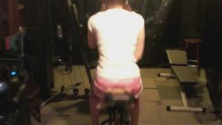 pink shorts teddy smother bike