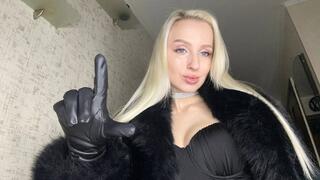 Loser humiliation in black fur coat by luxury Bratty Princess