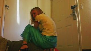 long blue skirt smother