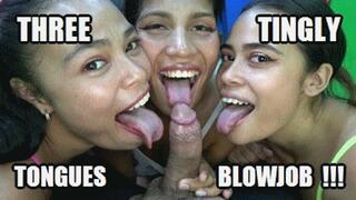 TONGUE FETISH BLOWJOB 251116BA3 SARAI + KARIME + VIOLET THREE TINGLY TONGUES MAKE TRICKS WHILE SUCKING COCK (ENTIRE SCENE) + FREE SURPRISE SHOW (FULL HD MP4 VERSION)