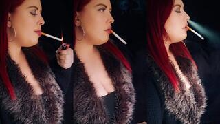Redhead Smoking Session Side View | Chainsmoking 2 Cork Cigarettes
