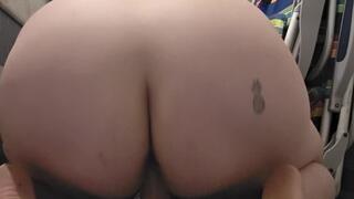 Riding an 8 inch dildo