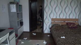 cleaning in black socks m