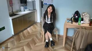 White socks, black shoes, European style straight arm tied and placed ?Chinese Model)