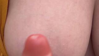 outdoor titty fuck and squirt in pleather boots