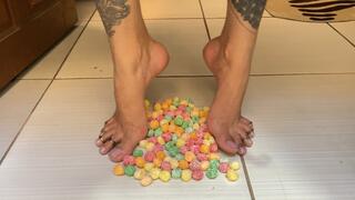 crushing cereal to stuff in your mouth