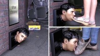 The Female Shoe Cleaner - Public Street Slave