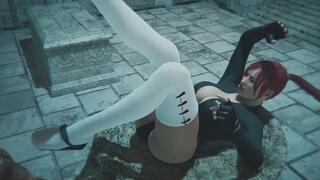 3D Busty Vilma enjoys big monster cock in her pussy and ass