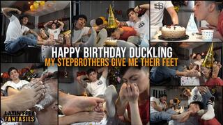 Nate and Kent give me their feet as a birthday present