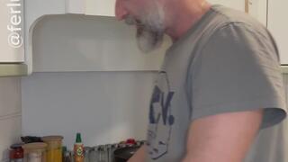 Cooking naked full meal while playing myself Cum over enjoy the food my style