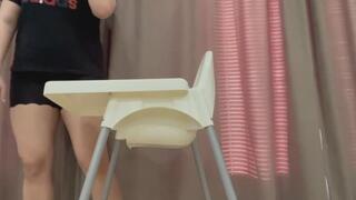 crushing small table with my butt