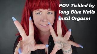 POV Tickled by long sharp Blue Nails until Orgasm by Redhead Deanna MP4 1080