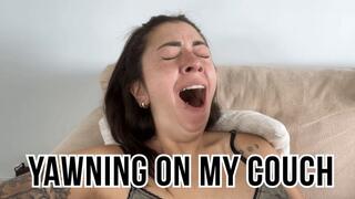 Yawn after yawn lying on my couch
