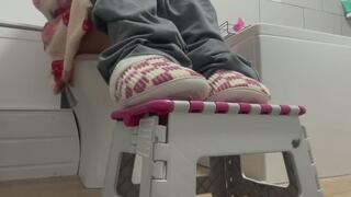 Goth Mommy's Constipation Battle Stool-Assisted Pushes, Loud Groans & Desperate Shifting