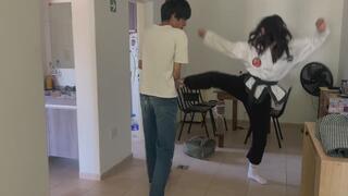 MAKI TKD KICKS BUT HER LEG GETS GRABBED EVERYTIME !