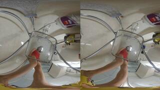 ANNA trampled the dwarf FARTING on her buttocks at 180 degrees in 3D VR.