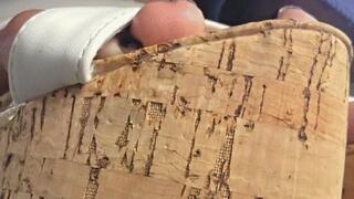 Milah Super sexy soles and highly arched feet show in Cork Mule Heels