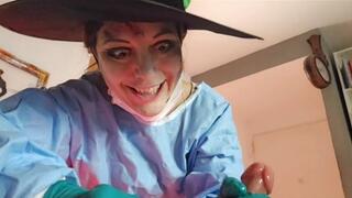 Penectomy on Halloween eve Stepmom Zombie!-witch