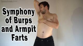 Symphony of Burps and Armpit Farts 480p - Tom burps and makes armpit farts then he gets topless and takes pants off standing in his underwear clearly showing bloated belly