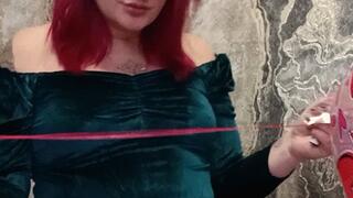 smoking girlplay with hellium heart balloon