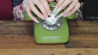 ASMR Natural Nails tapping on old phone