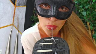 Lady Nora - Spit is the best way to remove dirt from soles!