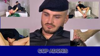 hot barefoot COP Adonis and Ben cum and foot worship