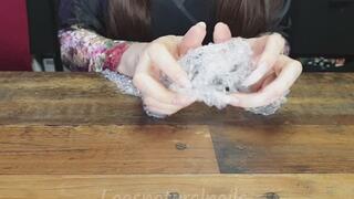 ASMR hard scratch and popping bubble wrap