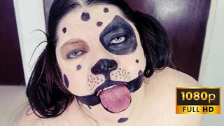 Drooling gagged puppy play - Topless