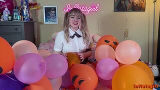 Step-Sister Busts Your Balloons Over Thanksgiving Break - POV - Balloon Pop Fetish - Nail Pop - Mass-Pop Balloons - Inflatagirl