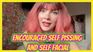 Encouraged Self Pissing and Self Facial