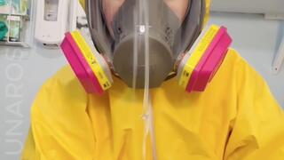 5 min Watch Nurse Luna Hazmat up with a little naughtiness she’s hiding under neath it all hehe then collect a sperm sample from her sick patient ion POV style while wearing my 3m Gas Mask and yellow hazmat suit and black XS latex uniglove gloves
