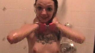 Aleis - Handcuffed Topless Shower (AVI)