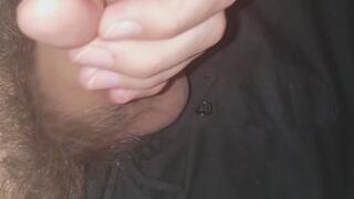 Clothed Male Jerking Off His Big Dick