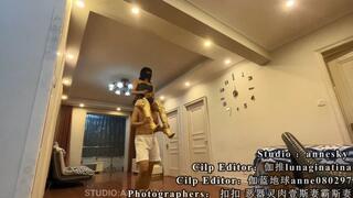 shoulder ride a slave boy in the room #SK093