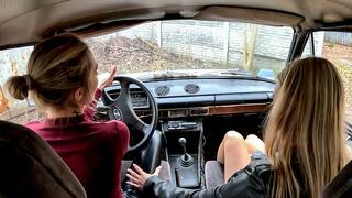 Anet abd Alina girls can't start black VAZ