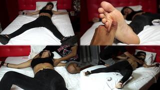 Diana in spread eagle tickling predicament! - MOV