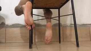 sensualizing with her feet