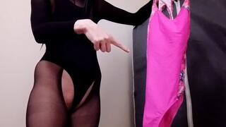 Transexual Beauty (Fem AFAB) GenderFluid Dominatrix in Leotard Bodysuit & Tights Turns U into a Ballerina Sissy & Supervises your Dance Session Plus Pantyhose Foot & Pussy Fetish Worship and Pulls your Nipples - Roleplay No Face Fetish BDSM LEZDOM