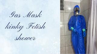 gas mask kinky fetish shower