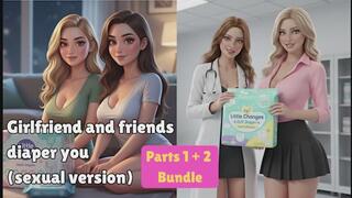 Girlfriend + friends diaper you (sexual version) | Parts 1+2 bundle | ABDL audio
