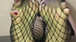 Removing my fishnet stockings and countdown