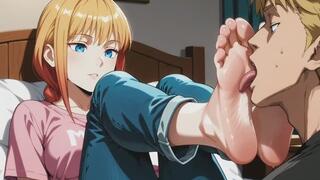 My foot slave licking my soles