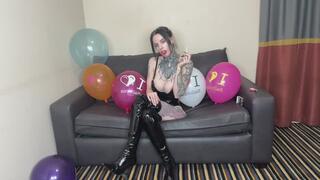 Mommy looner clears up her sons messy balloons!