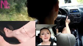 Drastic brake failure in silver flops and nude pedicure