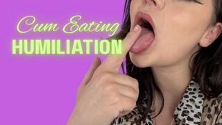 Cum Eating Humiliation by a Stern Mistress
