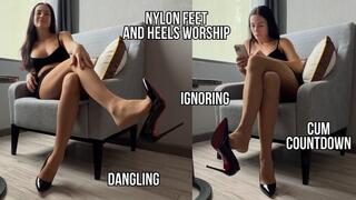 Worship my heels while I ignore you in nylons